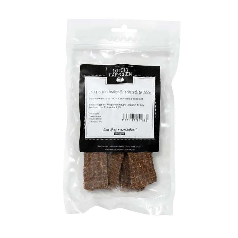 LOTTIS HÄPPCHEN Kaninchenfleischstreifen 100 g Sichere Zahlung